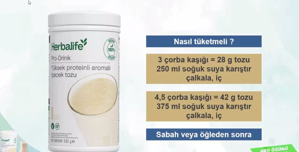 Pro-Drink Yüksek Proteinli Aromalı İçecek Tozu 532 g